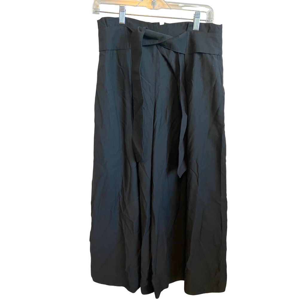 Vince Black Wide Leg Belted Palazzo Culottes Size 4